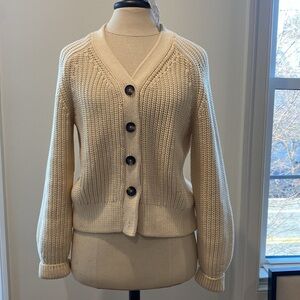 Everlane chunk knit cream cardigan